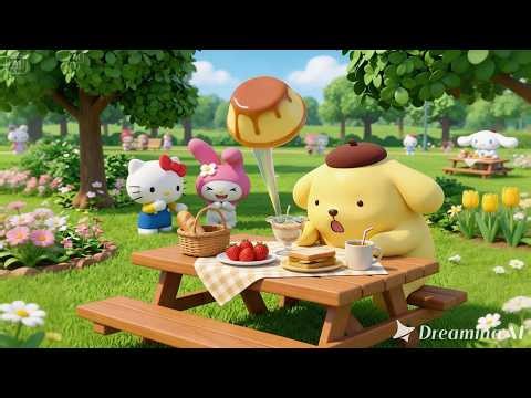 BOUNCING PUDDING Prank! A FUNNY Picnic Table Surprise 😂 | Hello Kitty Animation