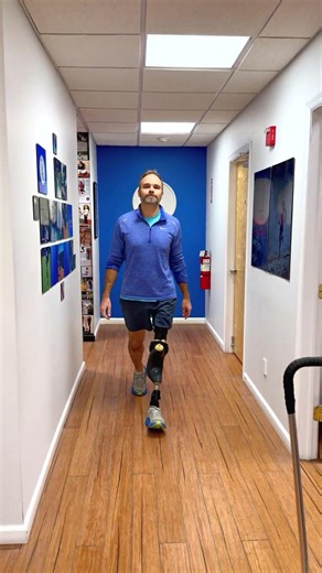 Peter Walking with a Van Nes Rotationplasty Prosthesis