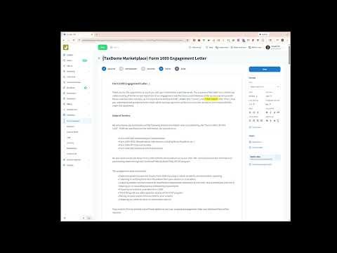 TaxDome Comprehensive Form 1099 Engagement Letter Template for Tax Pros