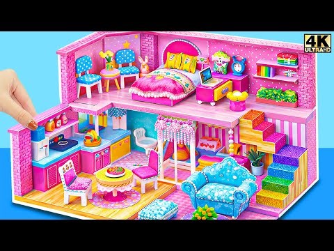 How To Build the Cutest Rainbow Dollhouse Ever for a Family 🌈💖 DIY Miniature Cardboard House