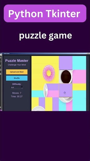 Python Tkinter Puzzle Game With Source Code | #programming #coding #python #sourcecode