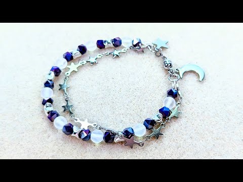 Quick & easy double strand bracelet with the Arctic Aurora Bargain Bead Box 