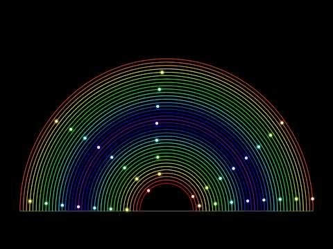 Rainbow Pendulum Wave 4K #art #space #maths #school #physics #adhd #saturn #animation