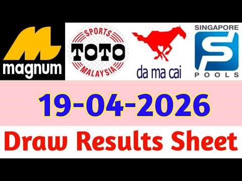 19-04-2026 Today 4D Results Magnum Toto Kuda/Damacai | 4d Result Today | Today 4d Result Live