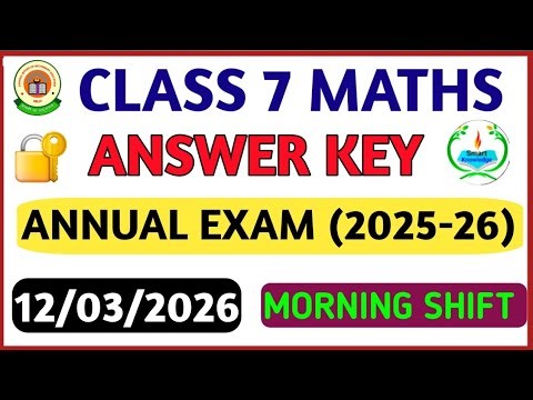 class 7 Maths paper solution 2026/ morning shift/ Maths answer key class 7/annual exam 2025-26