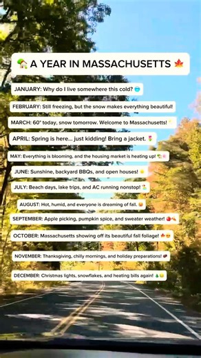 🍁 A Year in Massachusetts! Four Seasons, Endless Beauty! ❄️☀️🏡