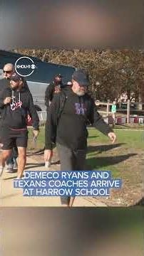 DeMeco Ryans and Texans coaches arrive at Harrow School in London for practice