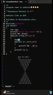 C Pattern Printing Tutorial 🔥 0-1 Diamond Pattern in C Using Nested Loops | C Programming #Shorts