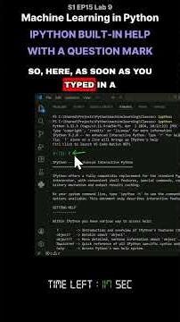 S1 EP15 Lab 9 Machine Learning in Python IPython Built In Help with a Question Mark