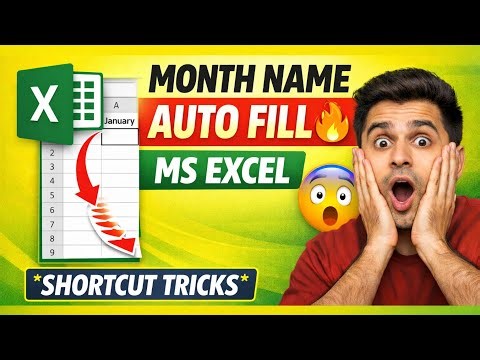 MS Excel Me Month Ka Name Shortcut Tarike Se Kaise Likhe | Excel Month Autofill Trick Hindi 