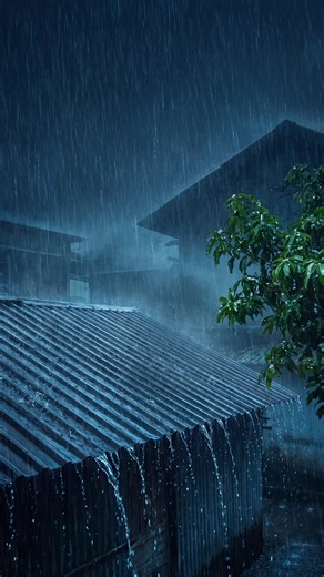 Sleep Well In 3 Minutes (No Ads) • Heavy Rain And Lightning On A Metal Roof