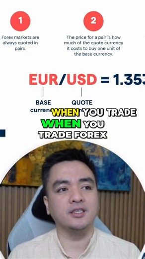 Embark on a Forex trading journey! We explain currency pairs, focusing on the Euro-USD. Discover how one euro relates to the US dollar in the Forex market. A must-watch for beginners! Learn the basics with our easy explanation. #ForexTrading #CurrencyPairs #EuroUSD #ForexMarket #TradingForBeginners #FinancialEducation #InvestmentTips #OnlineTrading #ForexBasics #TradeAnalysis | Rudolf Ryan Perez