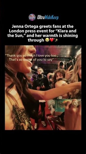 jenna ortega’s warm fan greeting at the klara and the sun london press event 😭❤️ #jennaortega
