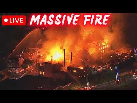 🔴 BREAKING: Massive Fire Engulfs Allentown Pennsylvania Building | 6-Alarm Inferno
