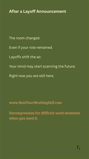 After a Layoff Announcement