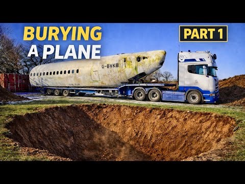 Burying a Plane to Make Underground Bunker