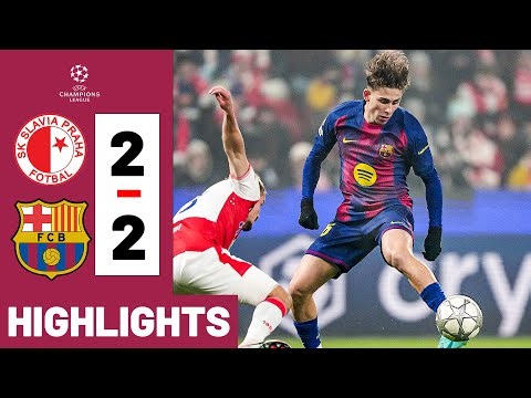 LEWANDOWSKI OWN GOAL! Slavia Praha vs Barcelona 2-4 HIGHLIGHTS Champions Legue 25/26