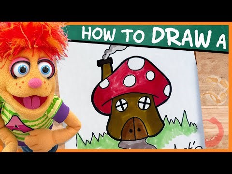 Teach Kids To Draw A Mushroom House - Artie's Show