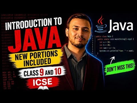 💻 Introduction to Java | 📘 Class 9 & 10 | ICSE