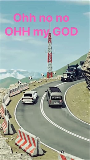 🚨 Insane Mountain Road Crash! Cars & Truck Fall Off the Cliff 😱#carcrash #roadaccident #truckcrash