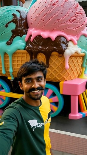 Sudden Ice Cream Train Surprise Leaves Bro Speechless! 🍦✨😱