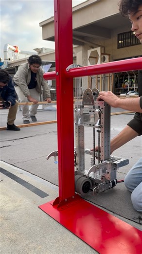 FRC 2026 Climber design! This prototype has been working great and has proven to be a very possible design for the 2026 season. We are a high school FIRST Robotics Competition (FRC) team based out of San Diego CA. Our competition robots are designed built and manufactured in roughly 6 weeks! Team @wcpllc #frc #firstrobotics #firstroboticscompetition #firstinca #highschool robotics robot stem engineering technology software automation fabrication explorepage fyp foryou | Team 3255 SPHS SuperNURDs