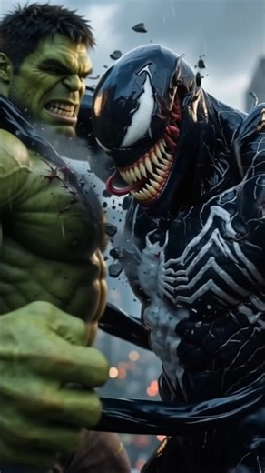 VENOM DEFEATS HULK! 💥 #marvel #venomvshulk #hulkvsvenom #venom #hulk #aivideo #defeat #brucebanner