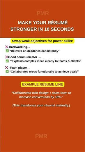 Make Your Resume Stronger in 10 Seconds 👇 | Interview Tips