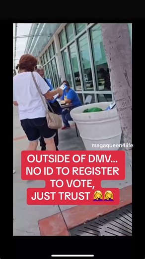 Here it is:Sedition caught on tape:An NGO literally at a DMV—with permission from the DMV—signing up illegal aliens to vote.Just check a box! No ID required! Sedition is on the honor system.