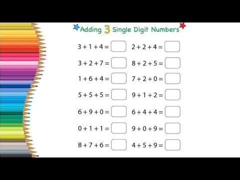 Adding 3 Single Digit Numbers | Easy Math Addition for Kids | Learn with Fun
