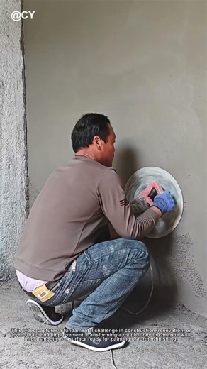 "Genius DIY Hack: How to Smooth a Concrete Wall with a Grinding Wheel! 🦀🌾"