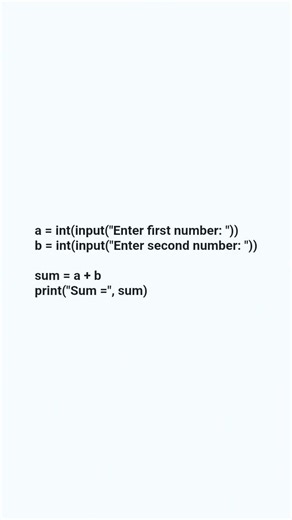 add the two number using python