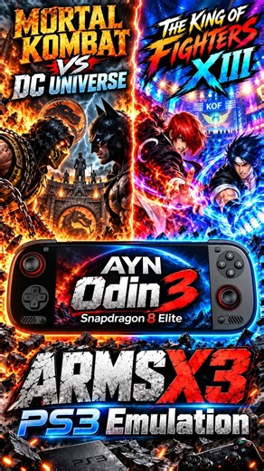 Mortal Kombat vs DC and KOF XIII on AYN Odin 3! PS3 Emulation #mortalkombat #kof