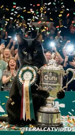Feral Cat Wins Dog Show..HUGE SHOCK! #shorts #feralcat #trendingshorts #blackcat