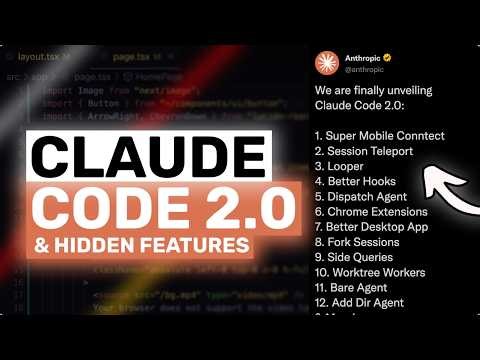 Claude Code 2.0 & Hidden FEATURES: They JUST OFFICIALLY REVEALED New Version Hidden Features!