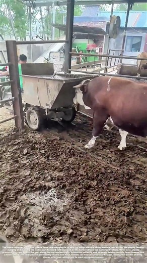 A Cow’s Helping Hoof: How a Farmyard Helper Pushes the Manure Cart