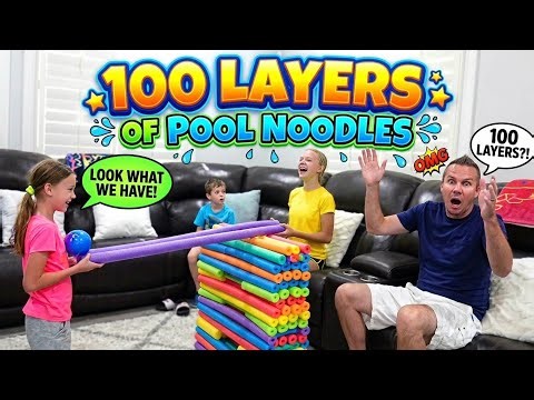 100 Layers of Pool Noodle Games!!!
