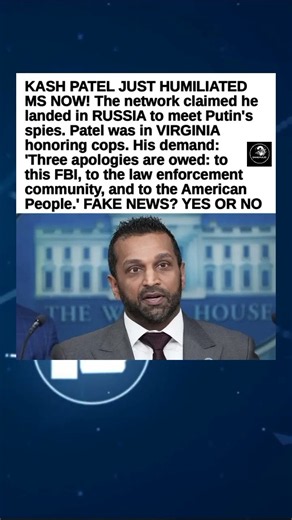 KASH PATEL FIRES BACK! Demands 3 Apologies After Russia Allegations 🇺🇸🔥 #Shorts