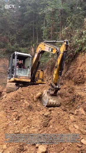 The Genius Way to Build a Mountain Road with ONE Machine! 🚜 | DIY Earthmoving