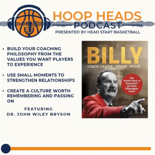 Just dropped a brand new @hoopheadspod on @BleavNetwork with Dr. John Wiley Bryson, author of the book “Billy: Coach. Leader. Legend. Friend.” 🏀A biography of Billy Hicks, Kentucky’s all-time… | Hoop Heads Podcast