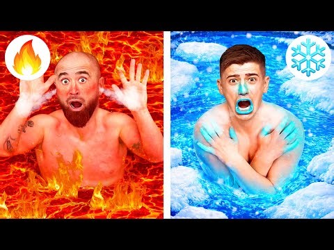 HOT vs COLD Pool Challenge !