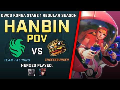[ HanBin ] 0 Deaths ALL SERIES | Team Falcons vs Cheeseburger | OWCS Korea Stage 1 Regular Season