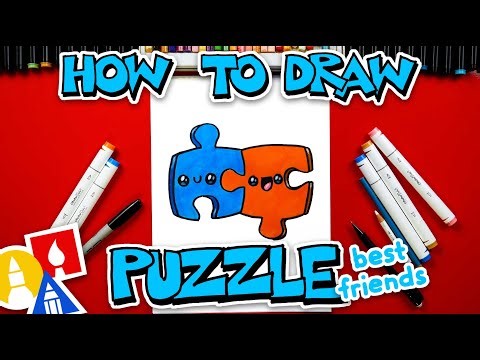 How To Draw Two Puzzle Piece Best Friends