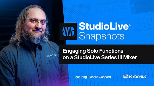There are many solo functions of the StudioLive Series III console mixer. Here's Richard Gaspard to quickly explain what each does and why this can be useful. Learn more about StudioLive Series III: https://www.presonus.com/pages/studiolive | PreSonus