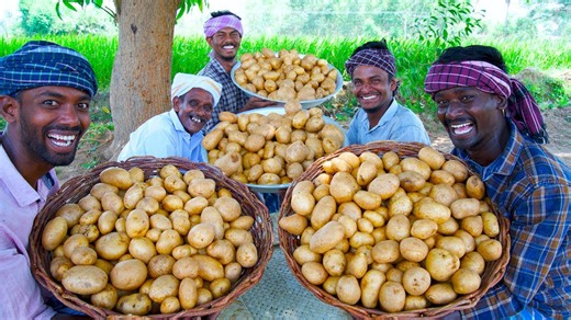 A huge batch of potato chips gets the traditional village cooking treatment