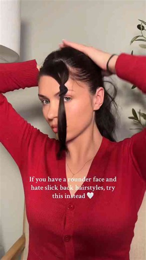 Slicked-back hairstyles that flatter round faces