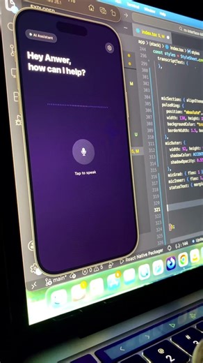 I Built a Siri-Style AI Voice UI in React Native (Animated Waveform, Pulse Rings, Live Transcript)