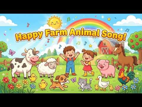 🐮 Happy Farm Animal Song! 🌾 | Fun Farm Animals Song for Kids | Nursery Rhymes & Kids Songs 🎵