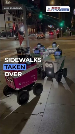 Delivery Robots Invading Hollywood Sidewalks at Night