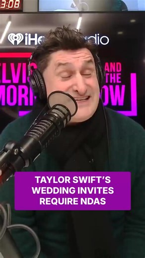 Taylor Swift wedding invites are OUT and they come with NDAs attached!! Rob Shuter spills the tea that guests have to sign before they even know where its happening. 💒 #RobShuterOnElvis #MBInterviewLounge ⁣ | Elvis Duran Show
